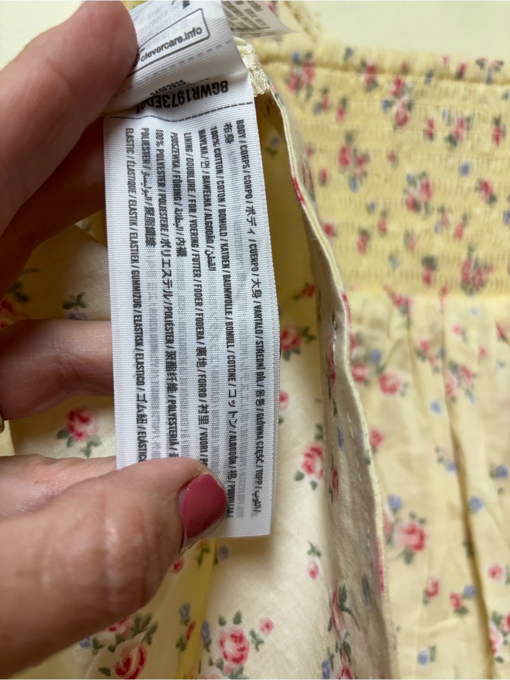 Hollister V Neck Pastel Yellow Babydoll Floral Cotton Tank w Lace Medium NWT - Picture 11 of 12
